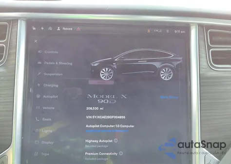 2016 Tesla Model X 60D/70D/75D/90D from USA, damaged, VIN 5YJXCAE29GF004856